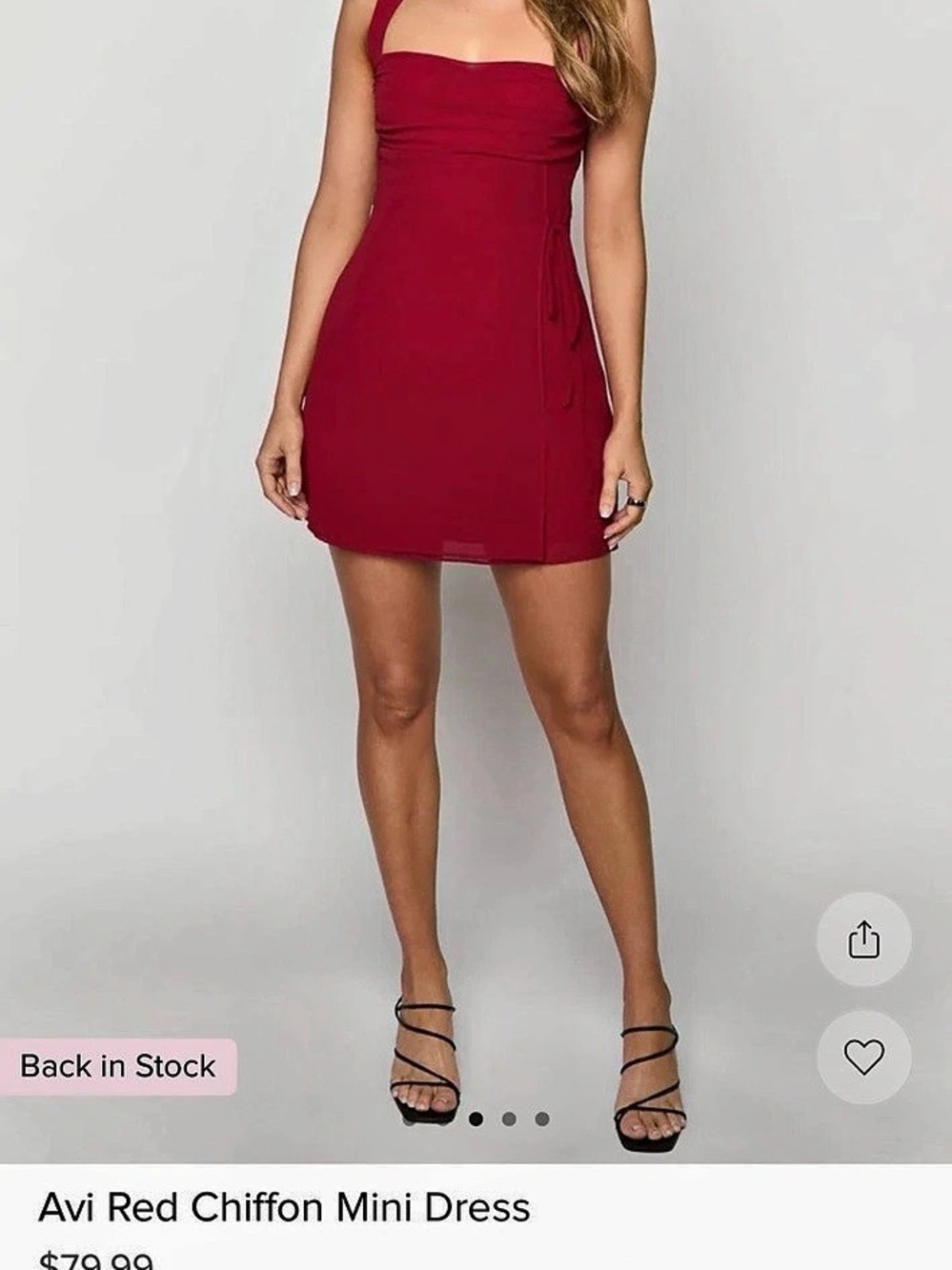 Beginning Boutique Red Chiffon Mini Dress Cutout Mini Dress in Red NWT